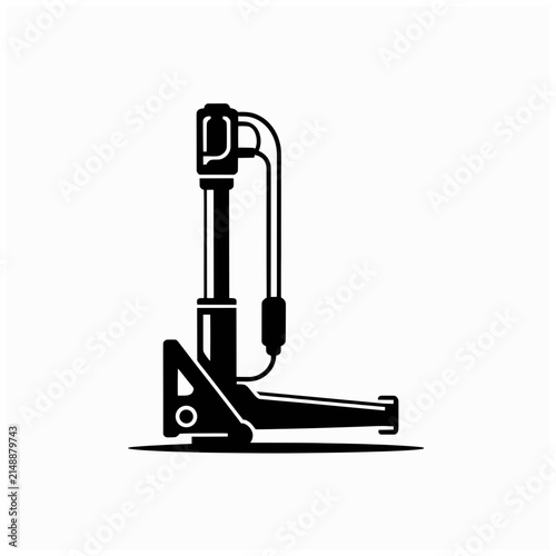 Black and White Hydraulic Jack Vector Icon