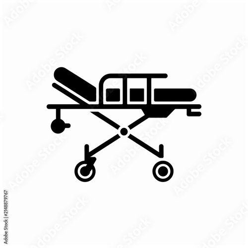 Black Medical Stretcher Icon Vector Illustration