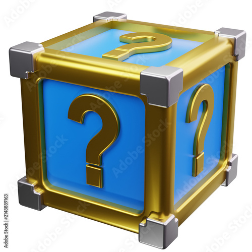 Mystery Question Mark Loot Box 3D Illustrations