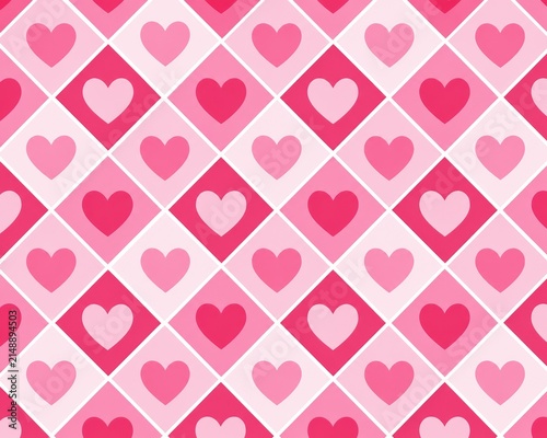 Pink pixel heart pattern with diamond shapes for valentines background