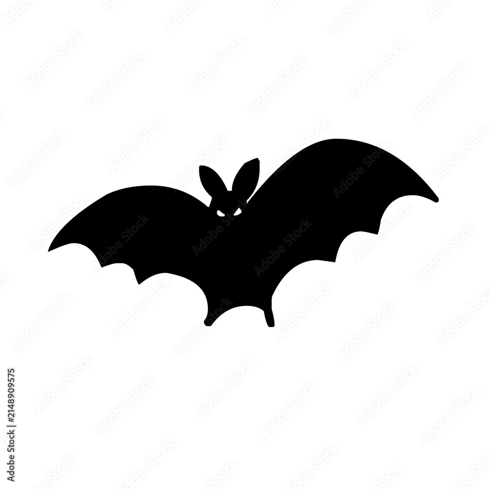 Fototapeta premium Silhouette of a flying bat with outstretched wings