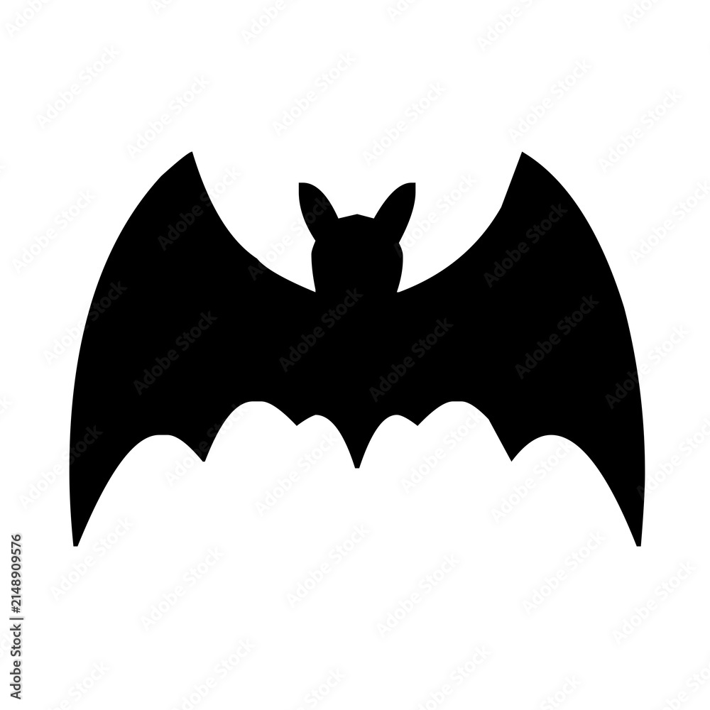Fototapeta premium Silhouette of a bat with outstretched wings