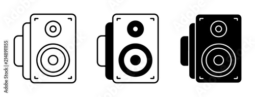 Audio Speaker Icons, Sound System Vector Graphics, Music Equipment Set, Stereo Speaker Illustrations