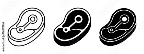 Steak Icons, Meat Cut Vector Graphics, Raw Food Illustrations, Protein Symbols, Butcher Shop Graphics, Culinary Icons, Simple Food Graphics