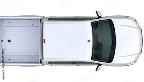 Top View of a White Pick-up Truck