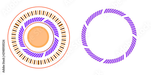 Colorful Radial Dash Circle Pattern Icon Set