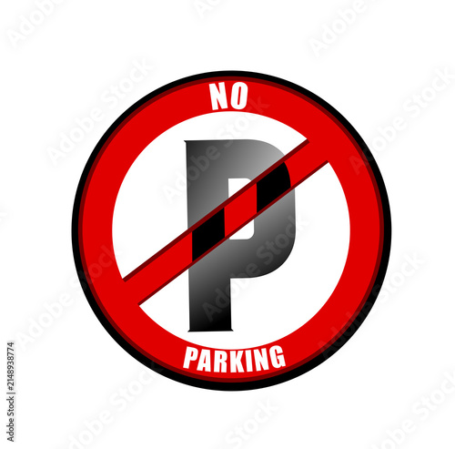 Bild auf Leinwand 3D no parking sign illustration, no parking sign png