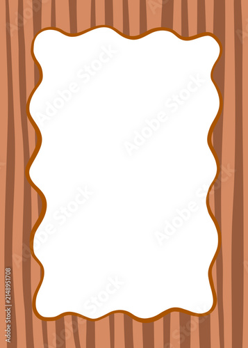 Hand Drawn Whimsical Fall Frame, Wavy Autumn Borders for Thanksgiving and Halloween Invitation Card