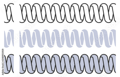 Spring Coil Flat Seamless Pattern Vector Illustration