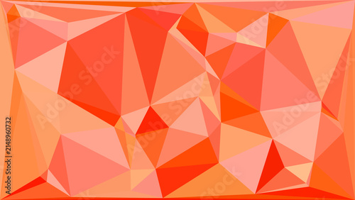 Foto Vibrant orange geometric low poly background with abstract triangular shapes and modern texture