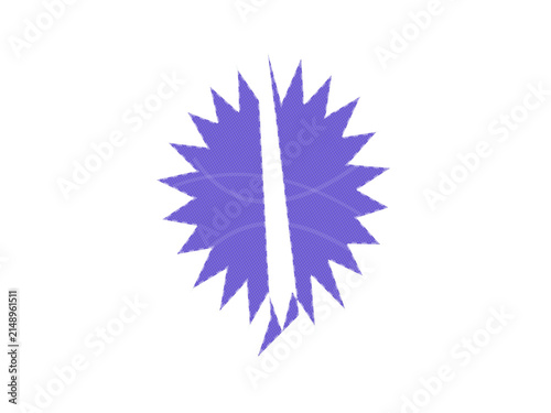 Purple star burst shape with jagged edges