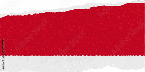 Foto Torn paper texture with a red and white diagonal arrangement distressed and frag