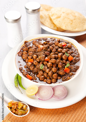 Chana masala with puri ,indian food