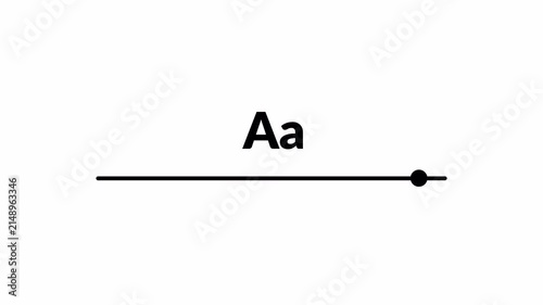 animated Zoom text feature icon animation 4K animation alpha channel large and small letters slider ideal for text size adjustment on transparent background