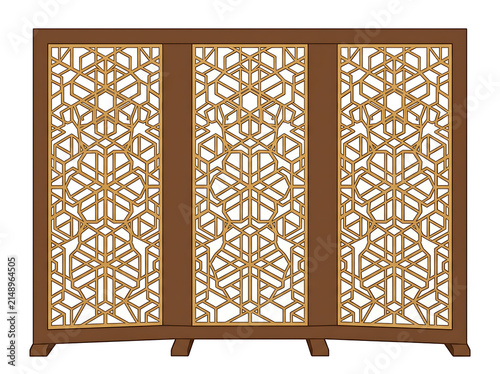 Decorative folding screen icon design