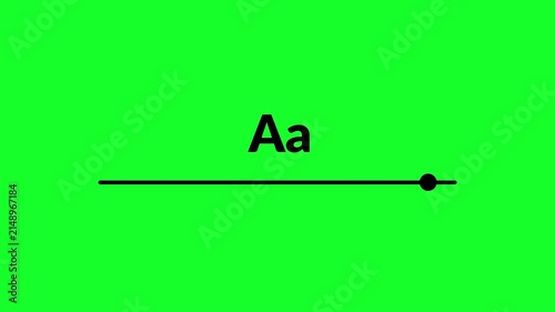 animated Zoom text feature icon animation 4K animation alpha channel large and small letters slider ideal for text size adjustment on transparent background