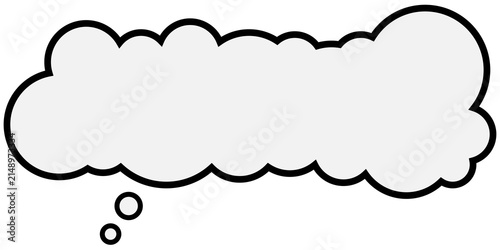Thought bubble vector illustration, blank comic speech cloud isolated