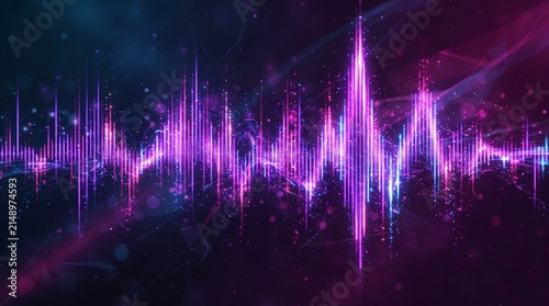 Abstract Digital Sound Wave Visualization A Vibrant Technological Energy Concept Representing Modern Audio Data and Futuristic Frequencies and Information Processing