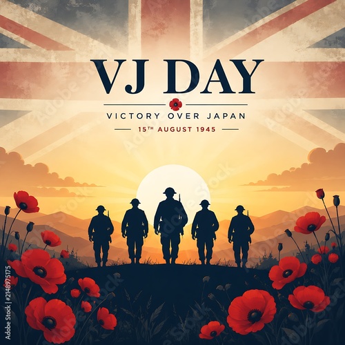 Soldiers celebrating vj day victory over japan 1945