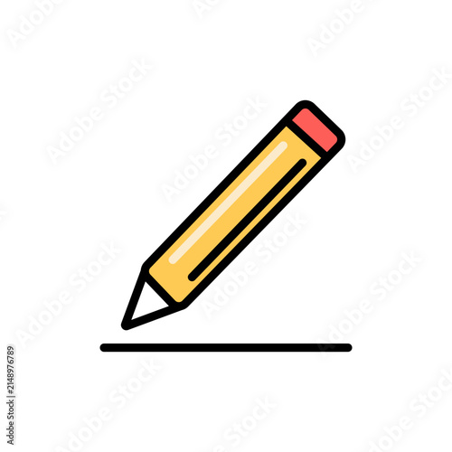 Pencil Line Icon For Contact Form And Message Writing