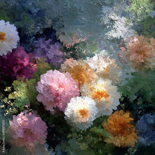 Impressionistic Floral Abundance - A Symphony of Colors and Textures in Bloom.
