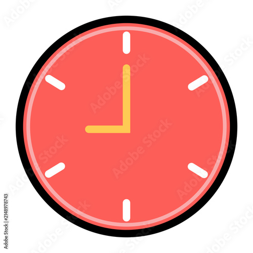 Clock Line Icon For Business Hours And Time Management