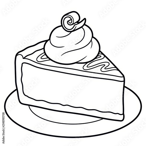 Slice of cheesecake with whipped cream on plate