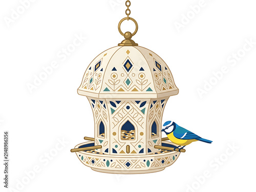 Handcrafted ceramic bird feeder design