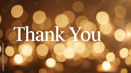 Elegant Gold Bokeh Background Featuring Gratitude Greeting Message for Professional Events and Festive Celebrations