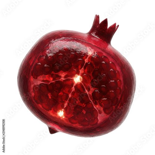 Fresh Ripe Pomegranate Fruit with Shiny Red Seeds