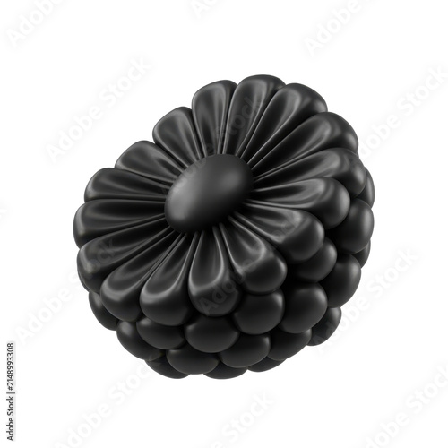 Abstract 3d Rendered Black Geometric Flower Shape
