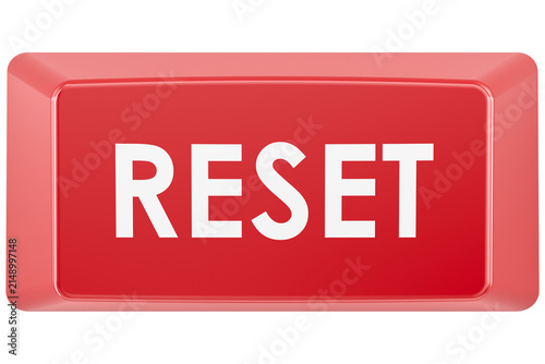 Bild auf Leinwand Red reset button, transparent background.