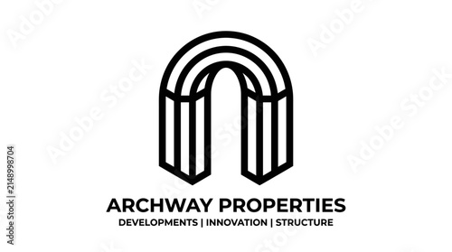 Arched pillar logo for property development company.