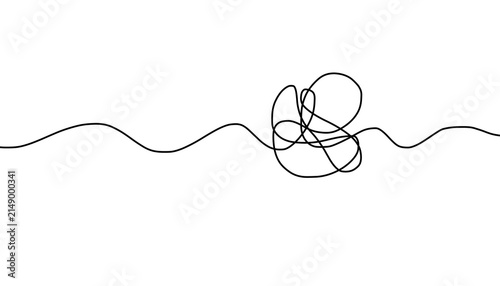Konstfotografi Doodle line art inspired by big clumsy tangled thread illustration drawing that can be used for sticker, book, scrapbook, icon, decorative, etc