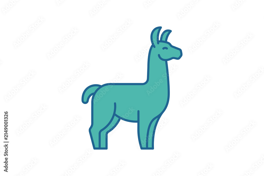 Fototapeta premium Minimal Llama Vector Illustration