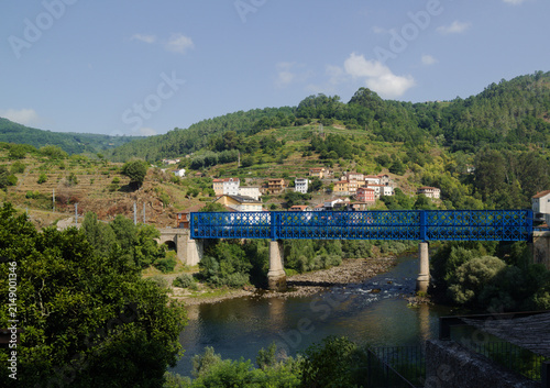 Obraz na płótnie Summer view of depopulated Os Peares village in Galicia, Spain, representative o