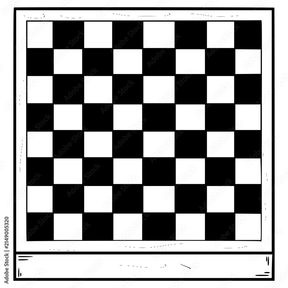 Obraz premium chessboard illustration hand drawn outline vector