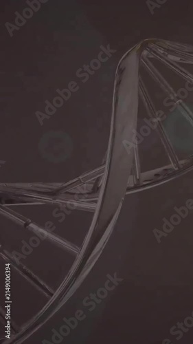 Animation of dna strand over black background