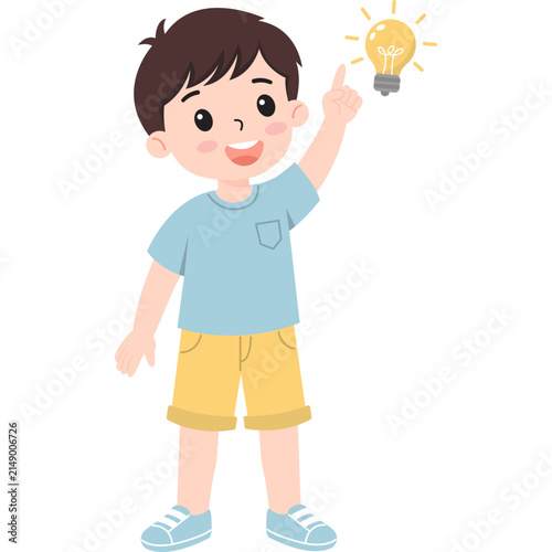 Child With Light Bulb Idea