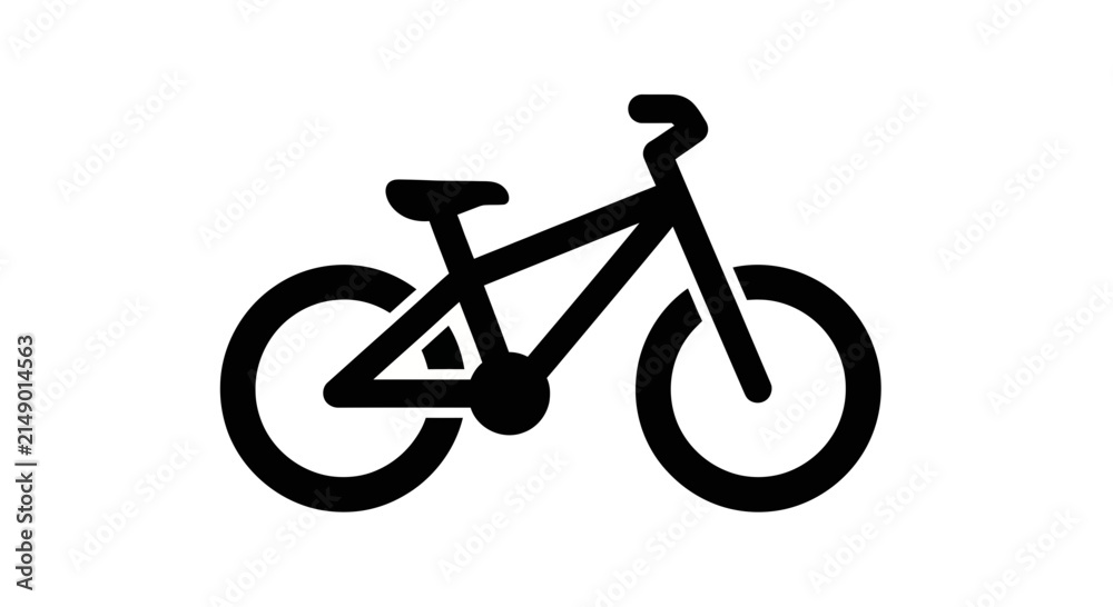 Fototapeta premium Minimalist Bicycle Silhouette Vector Icon for Sport and Transport
