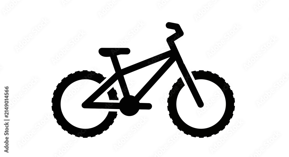 Fototapeta premium Mountain bike silhouette vector icon isolated on white background