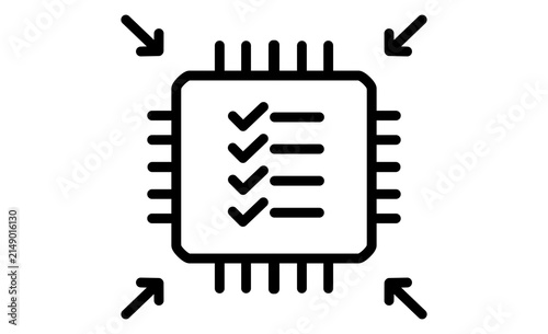 AIによるタスク処理と自動化を表す線画アイコン