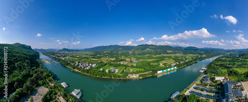 Konstfotografi Aerial photography of Mopanshan Port Area in Lijiang Scenic Area, Guilin City, G