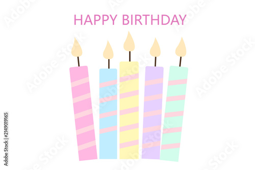 happy birthday colorful candles vector illustration