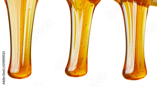 Canvas Print Thick golden honey dripping in streams