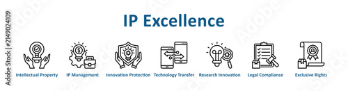фотографія Ip Excellence web icon banner with line art style
