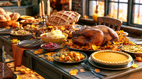 Thanksgiving Day family dinner Thanksgiving Harvest Background