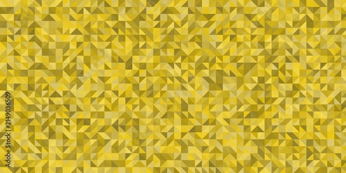 Gold and yellow triangle mosaic pattern abstract background texture.