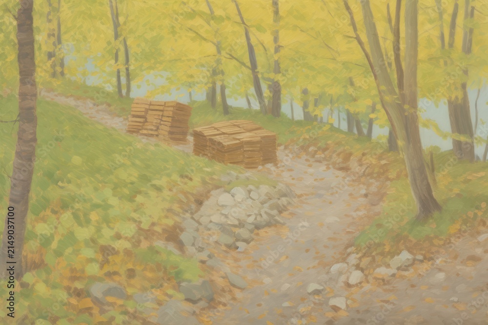Obraz premium Honeycomb painting forest outdoors.
