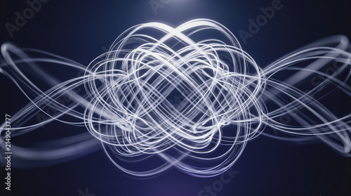 Abstract Flowing Line Pattern on Deep Navy Background Loop Style